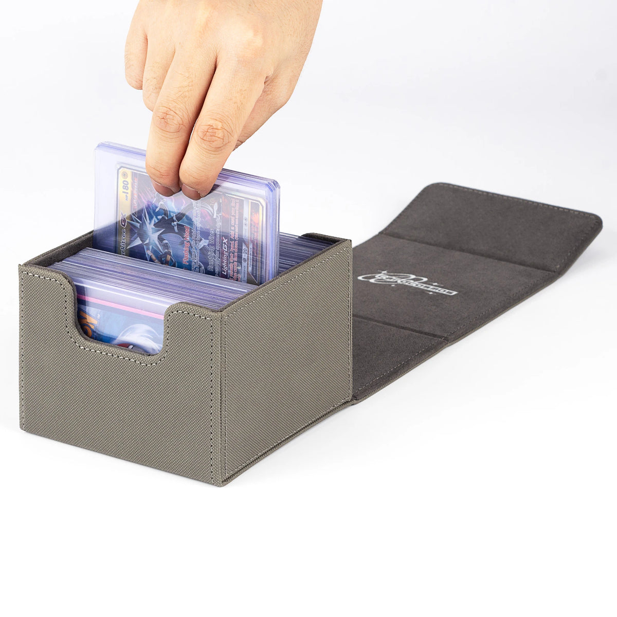 cardcosmos - 60+ Premium Toploader Deck Box - Grau