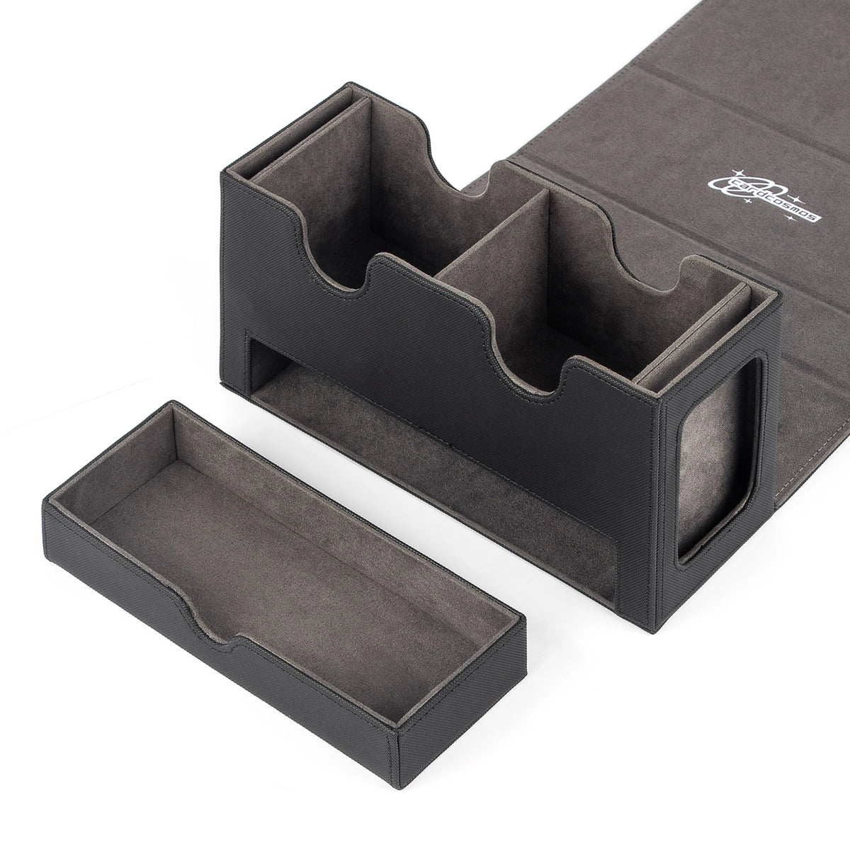 cardcosmos - 200+ Premium Deck Box Dice Tray Schwarz