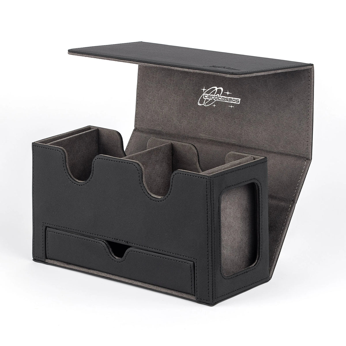 cardcosmos - 200+ Premium Deck Box Dice Tray Schwarz