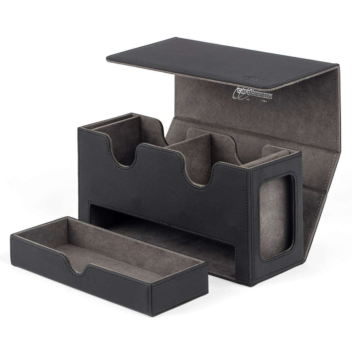cardcosmos - 200+ Premium Deck Box Dice Tray Schwarz