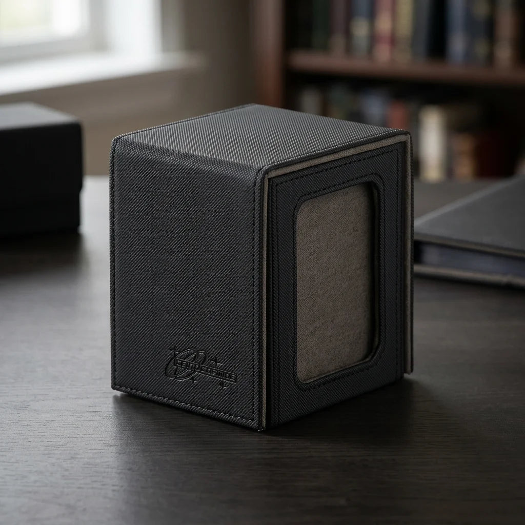 cardcosmos - 100+ Commander Deck Box mit Sichtfenster - Schwarz