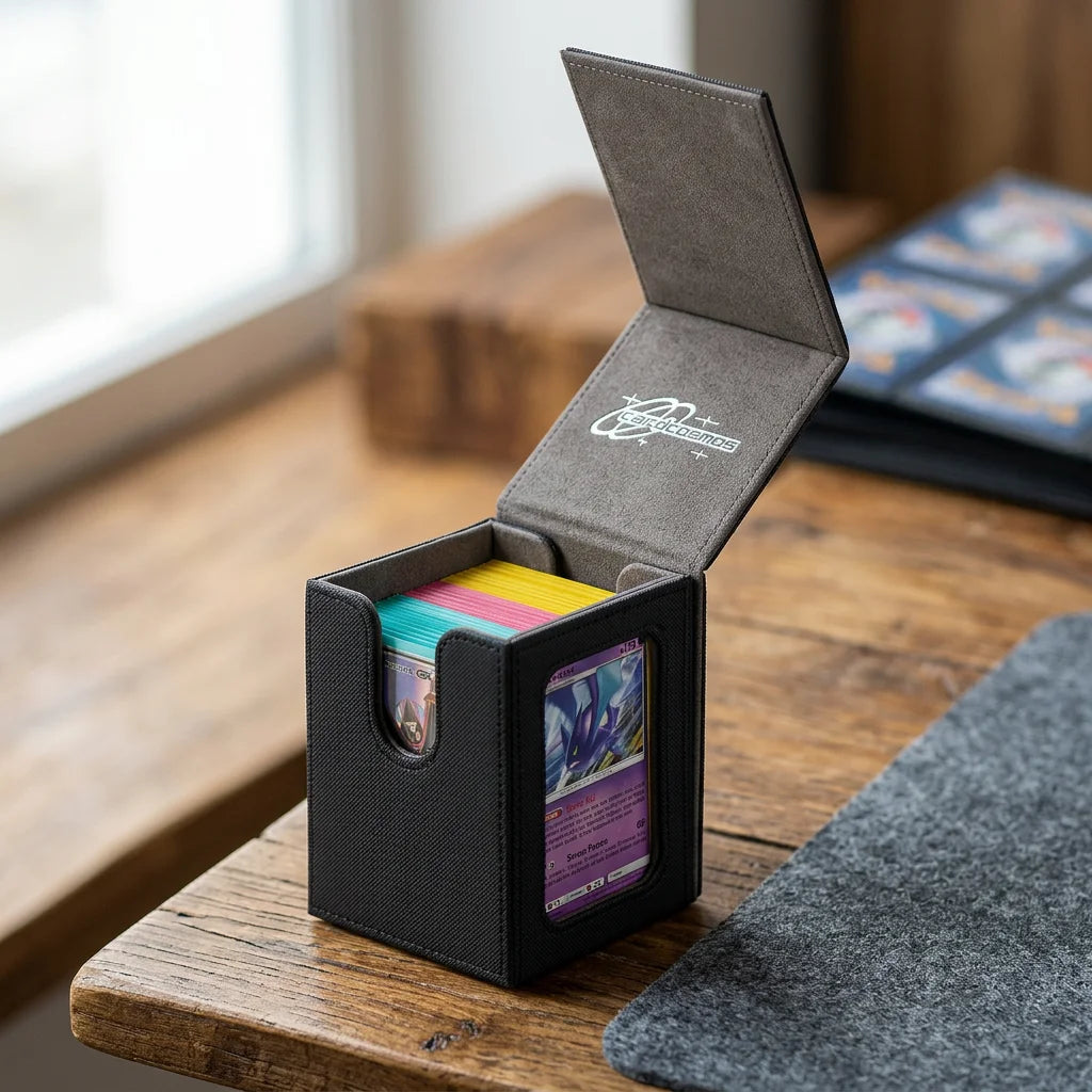 cardcosmos - 100+ Commander Deck Box mit Sichtfenster - Schwarz