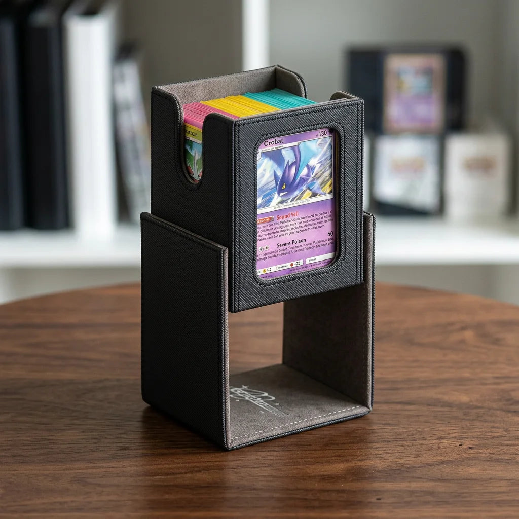 cardcosmos - 100+ Commander Deck Box mit Sichtfenster - Schwarz