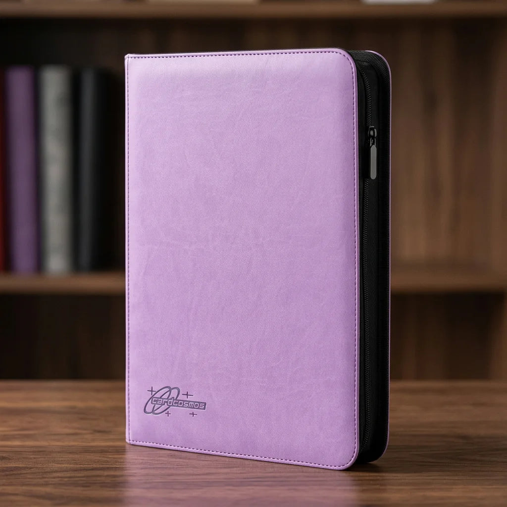 cardcosmos - 9 Pocket Zip Premium Leather Binder - Lila