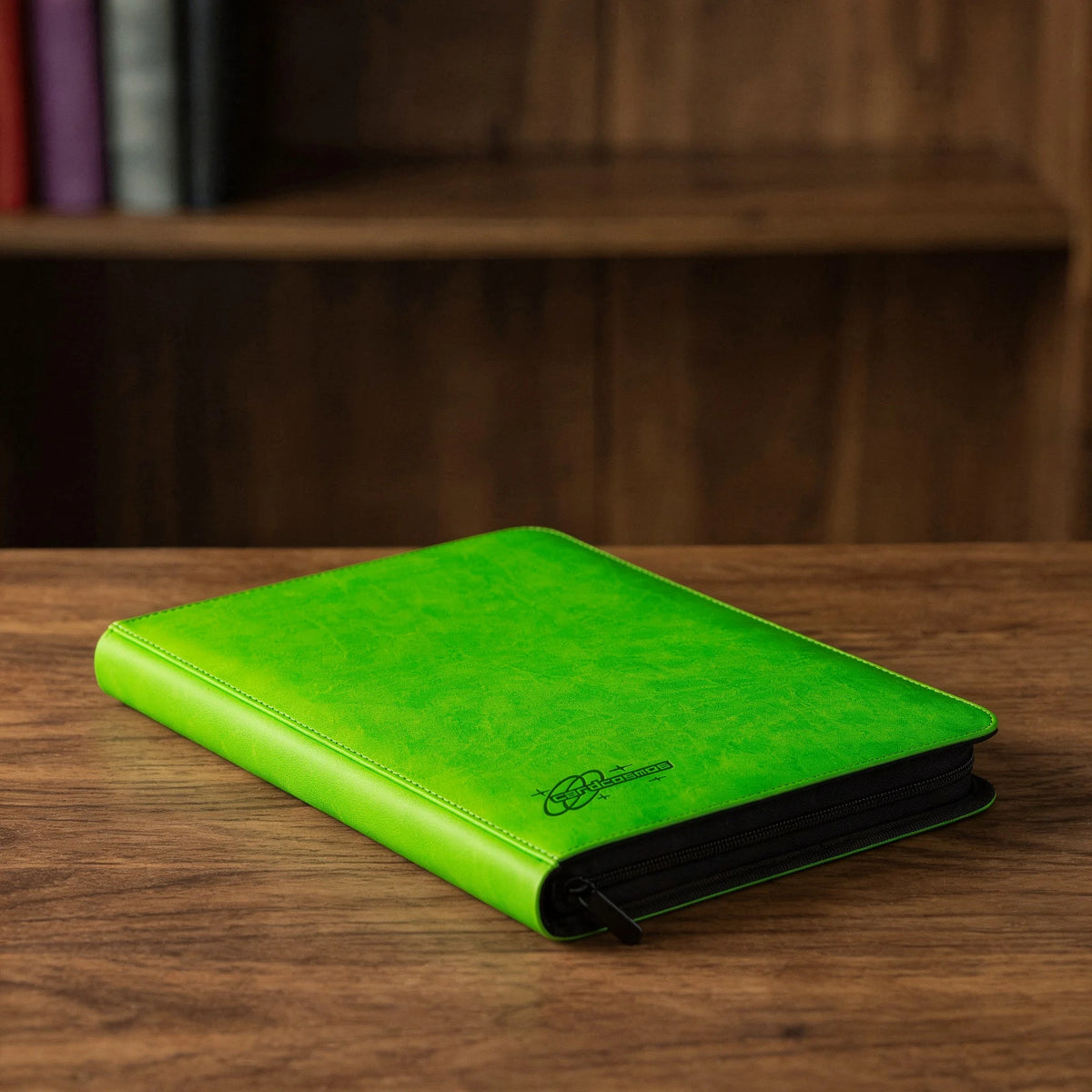 cardcosmos - 9 Pocket Zip Premium Leather Binder - Lime