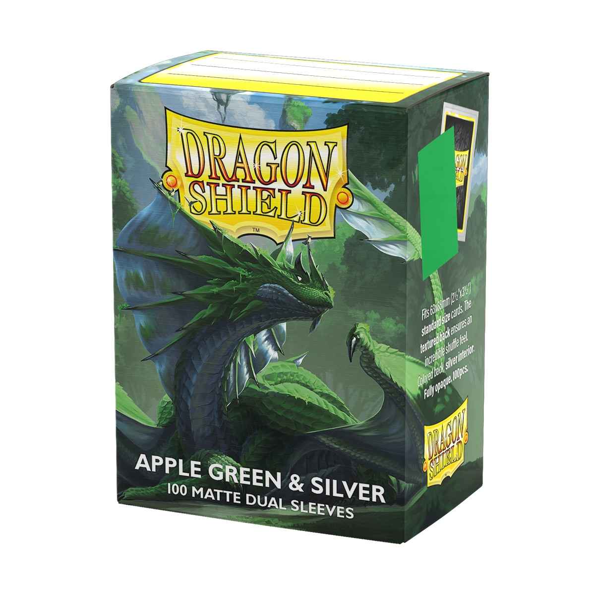 Dragon Shield Sleeves – Dual Matte Apple Green & Silver (100 Stück)