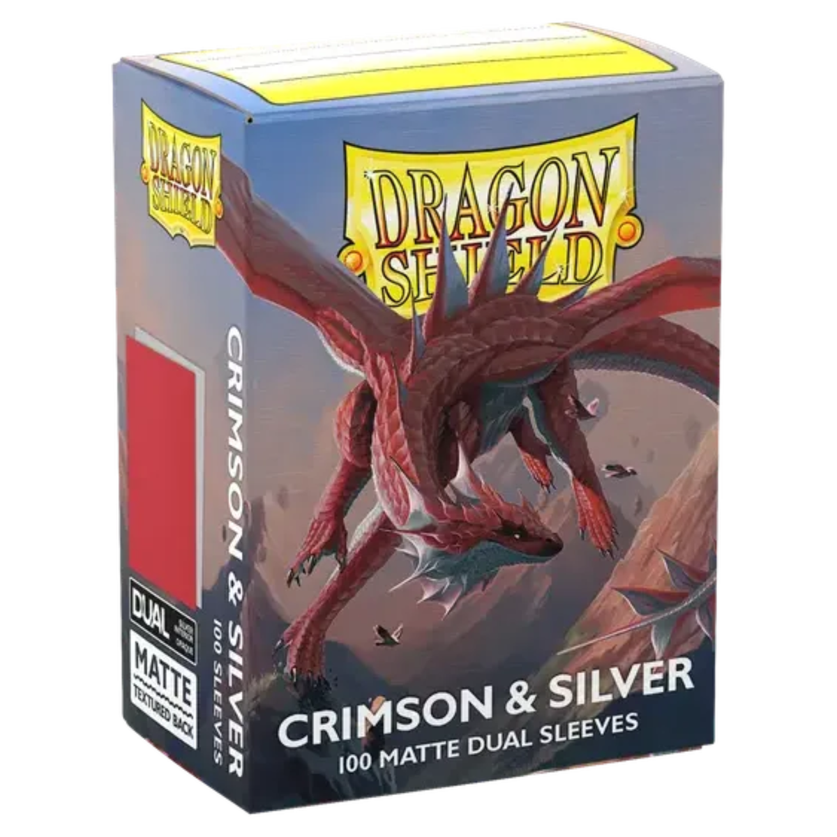 Dragon Shield Sleeves – Dual Matte Crimson & Silver (100 Stück)