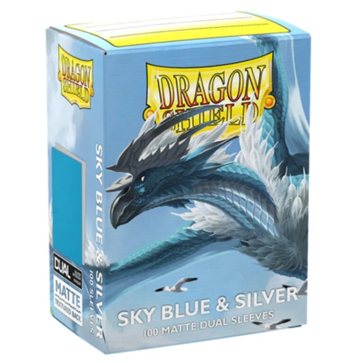 Dragon Shield Sleeves – Dual Matte Sky Blue & Silver (100 Stück)