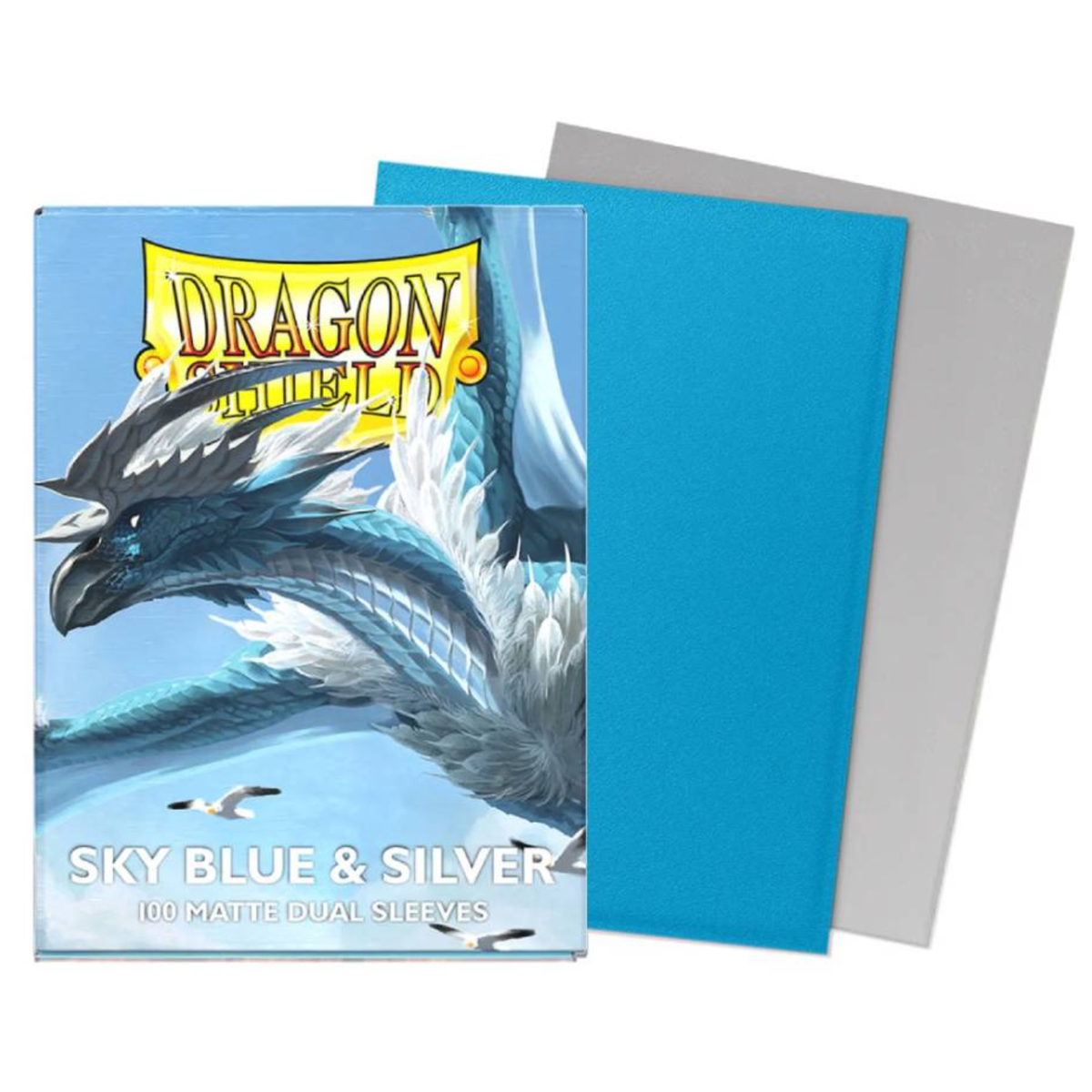 Dragon Shield Sleeves – Dual Matte Sky Blue & Silver (100 Stück)