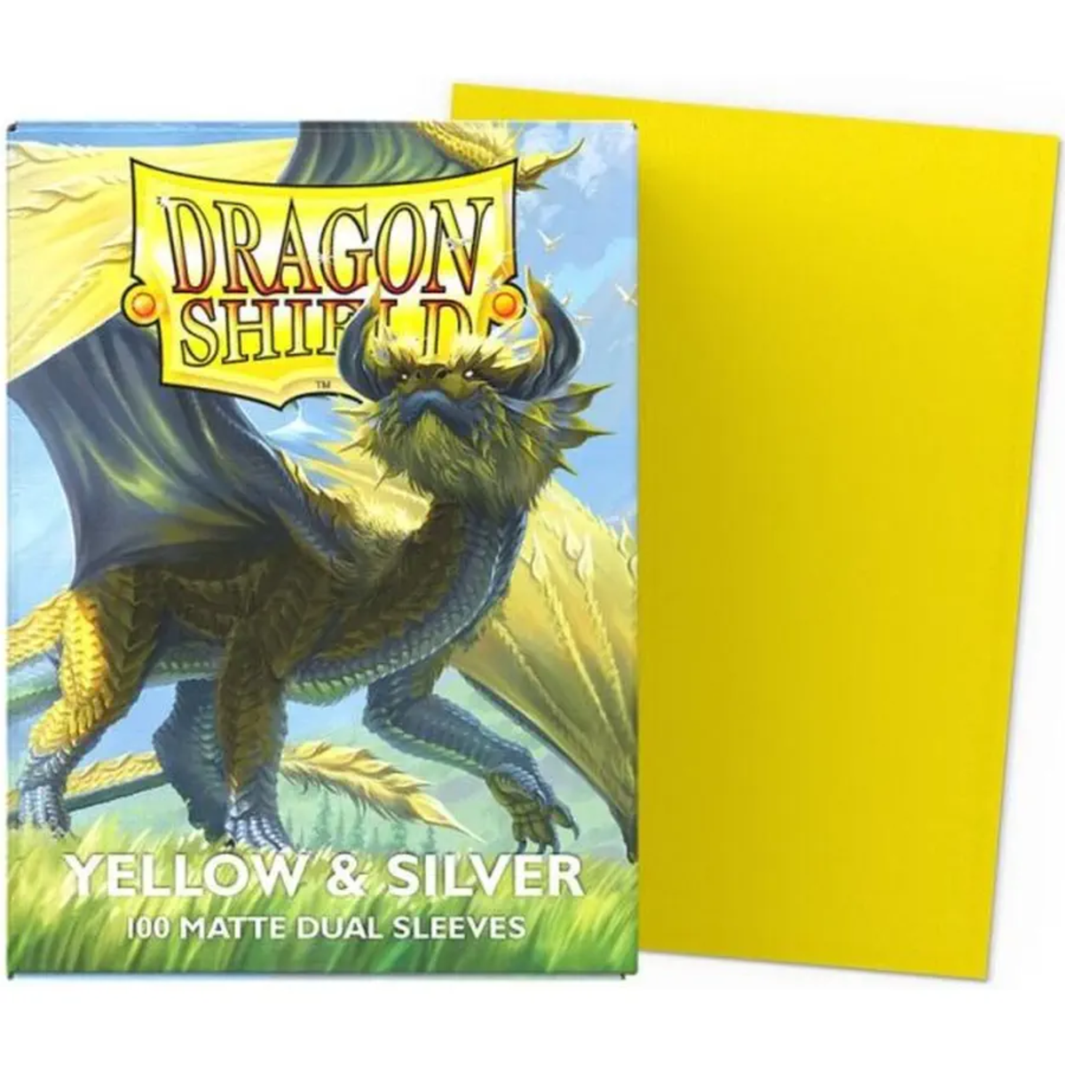 Dragon Shield Sleeves – Dual Matte Yellow & Silver (100 Stück)