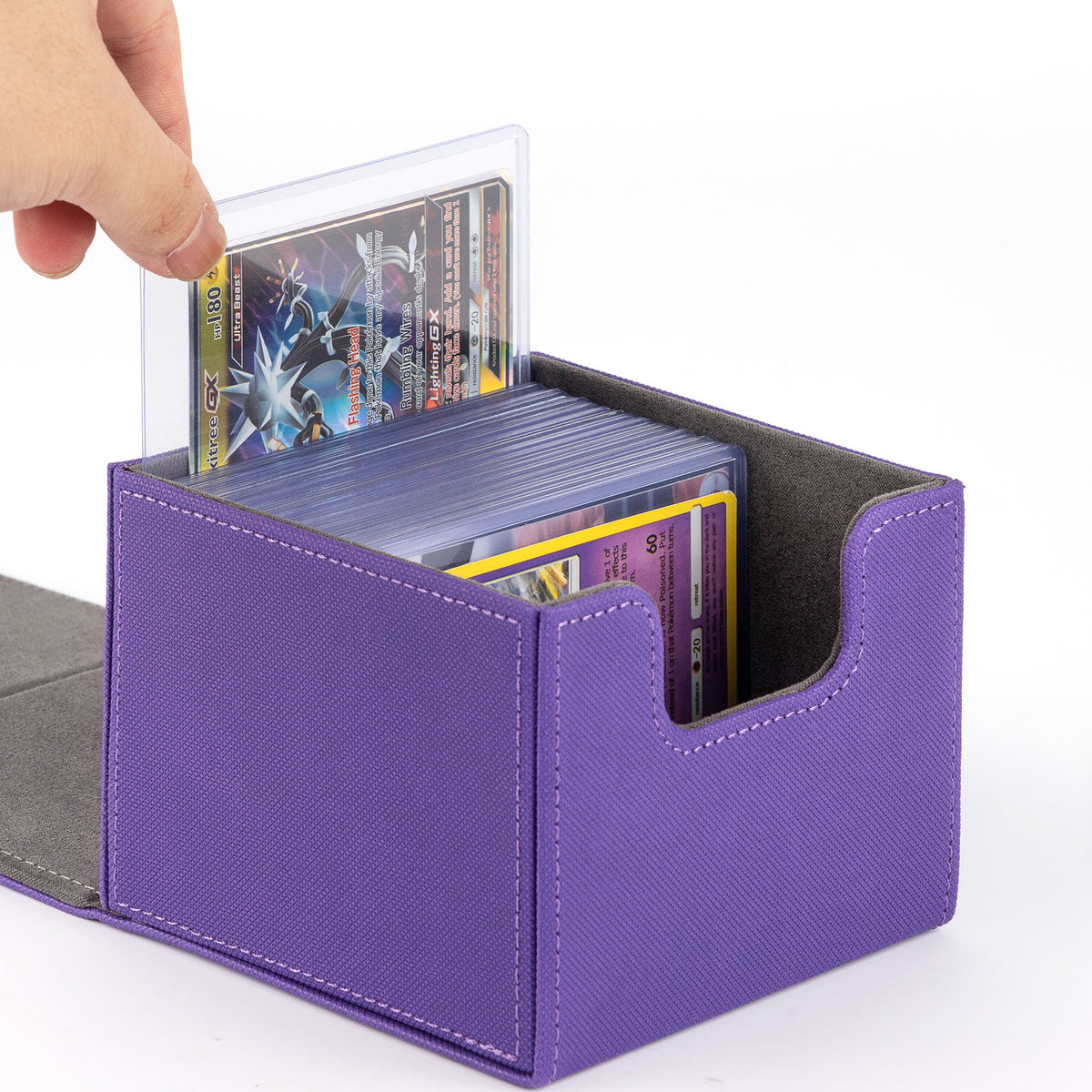 cardcosmos - 60+ Premium Toploader Deck Box - Lila