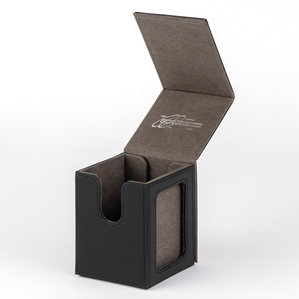 cardcosmos - 100+ Commander Deck Box mit Sichtfenster - Schwarz