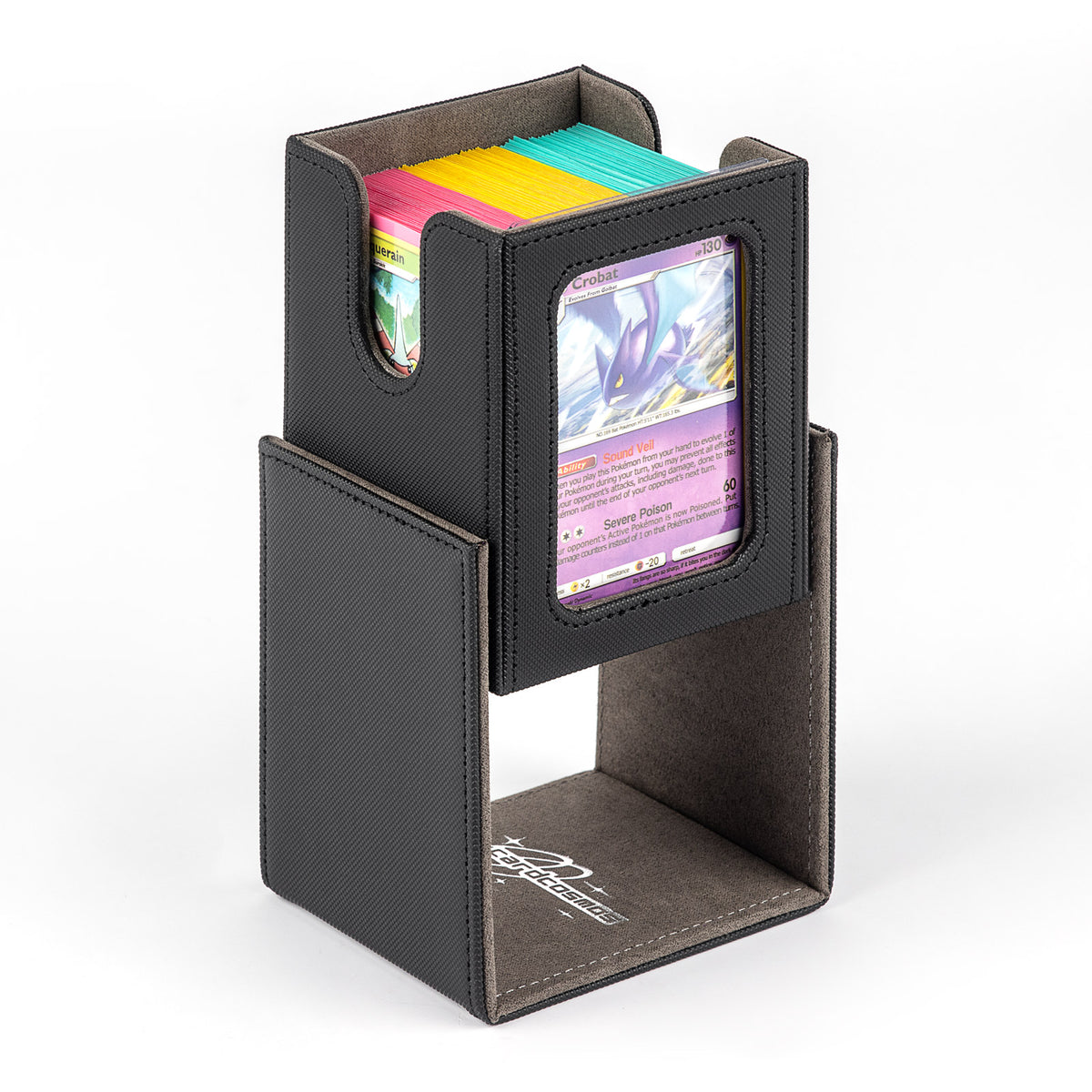 cardcosmos - 100+ Commander Deck Box mit Sichtfenster - Schwarz