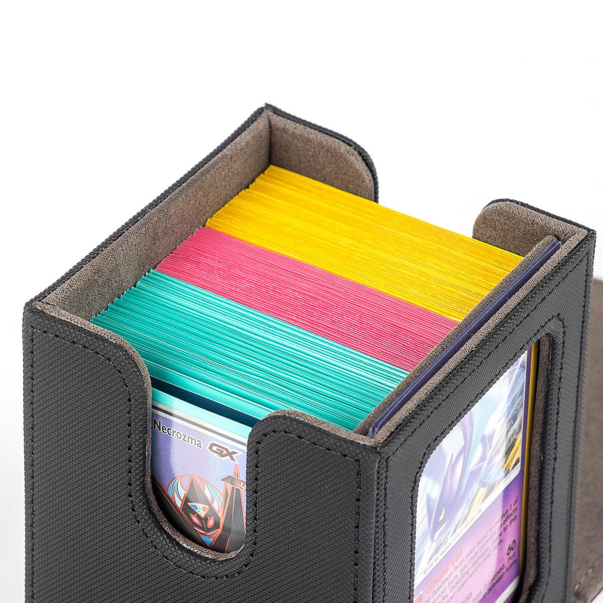 cardcosmos - 100+ Commander Deck Box mit Sichtfenster - Schwarz