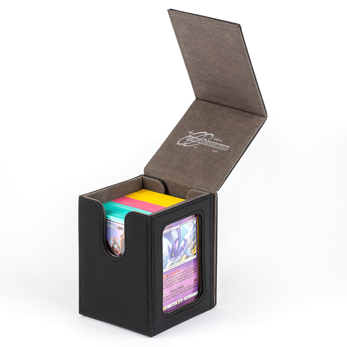 cardcosmos - 100+ Commander Deck Box mit Sichtfenster - Schwarz