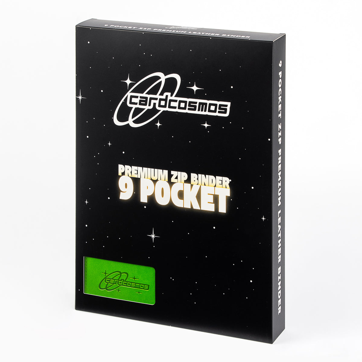 cardcosmos - 9 Pocket Zip Premium Leather Binder - Lime