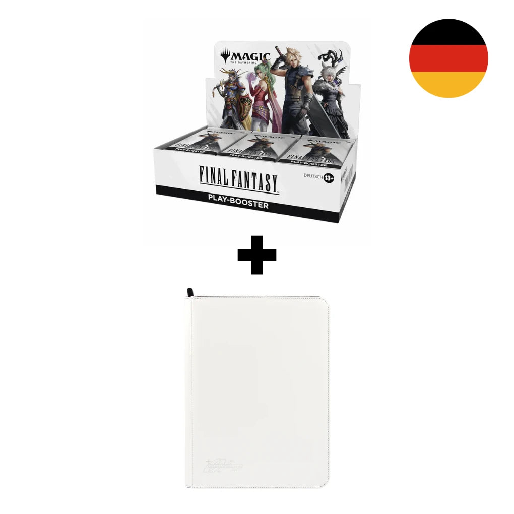 MTG Final Fantasy Play Booster Box DE + Premium Binder Weiß Bundle