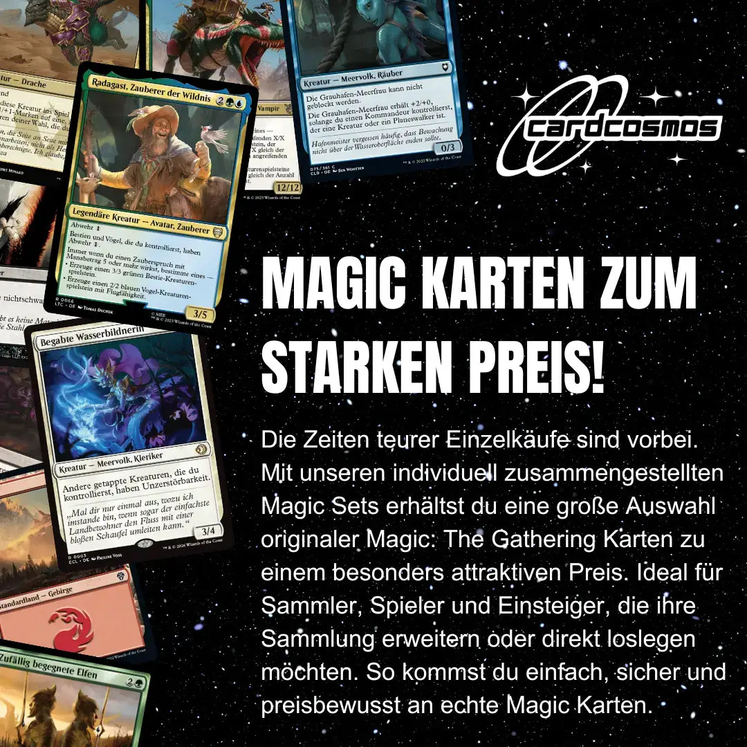 Magic: The Gathering Card Set German – 100 cards incl. 8 Rares & 2 Foils + 100 Card Sleeves