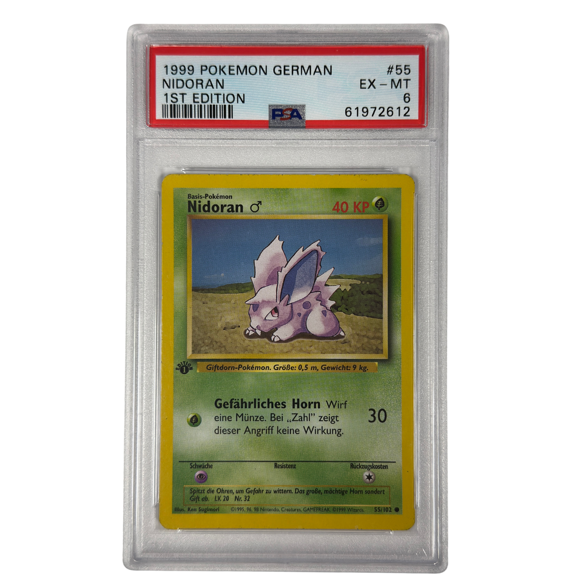 Pokémon - Nidoran ♂ #55/102 (Base Set 1st Edition) – PSA 6 Excellent-Mint
