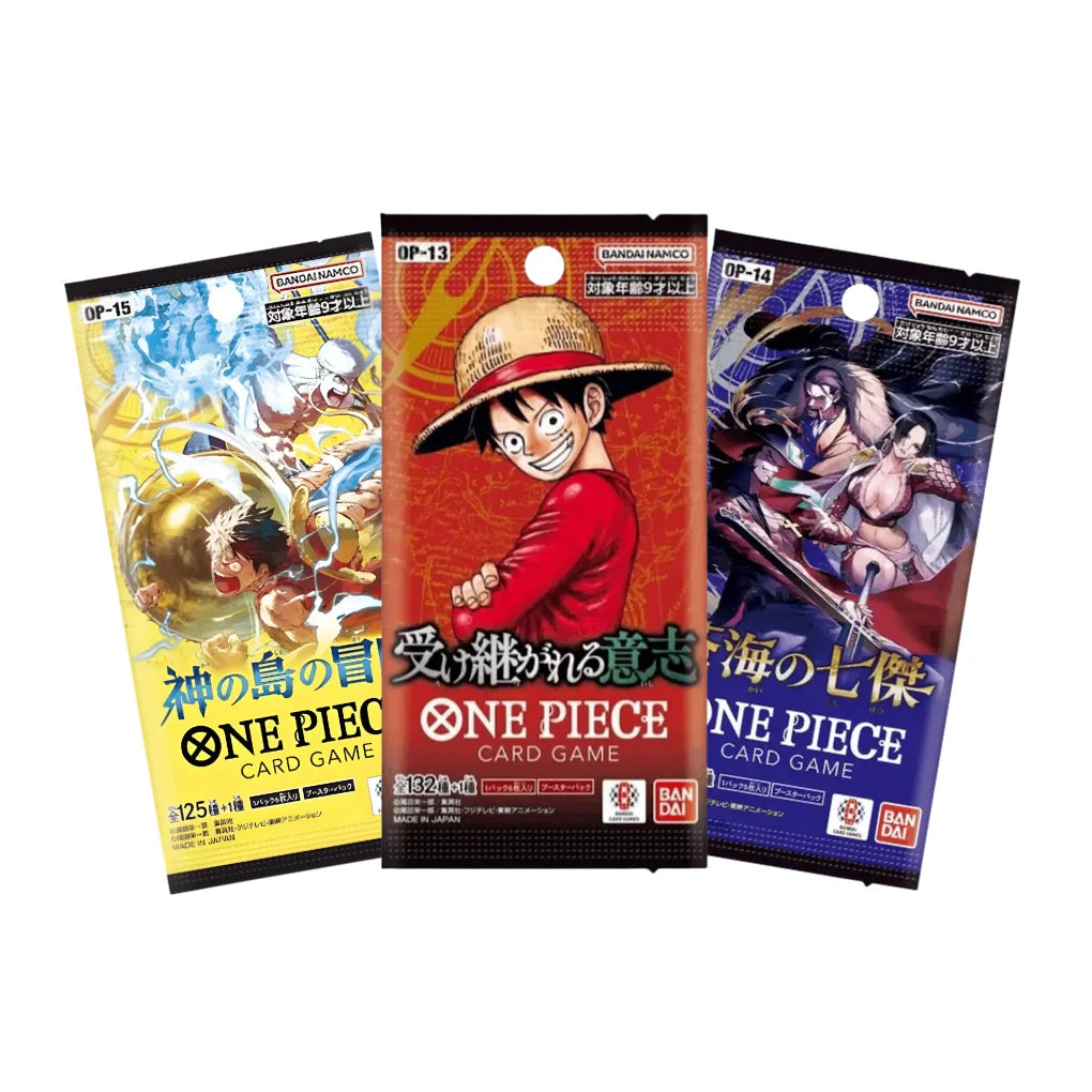 One Piece Card Game Japan Mystery Booster Set – 3 verschiedene zufällige Packs