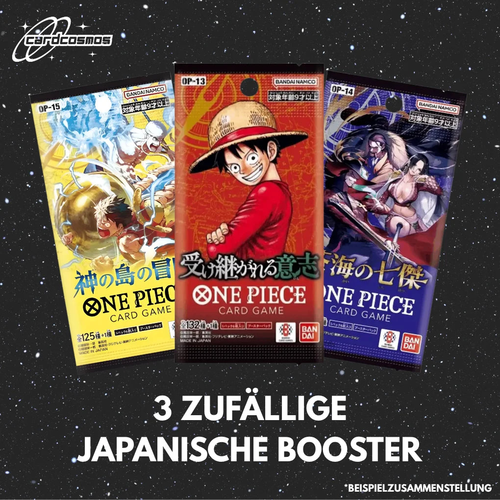One Piece Card Game Japan Mystery Booster Set – 3 verschiedene zufällige Packs