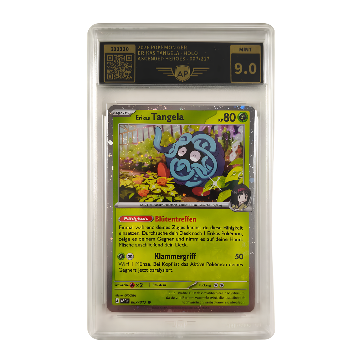 Pokémon - Erikas Tangela Holo #007/217 (Ascended Heroes) – AP Grading 9 Mint