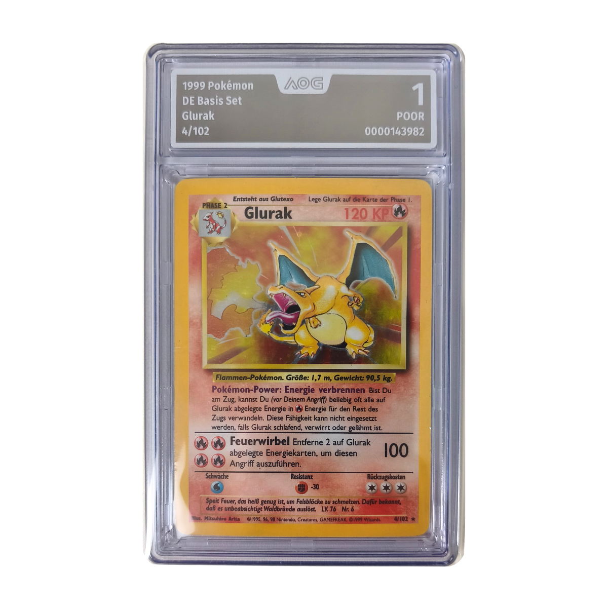 Pokémon - Glurak Holo #4/102 (Basis Set) – AOG 1 Poor