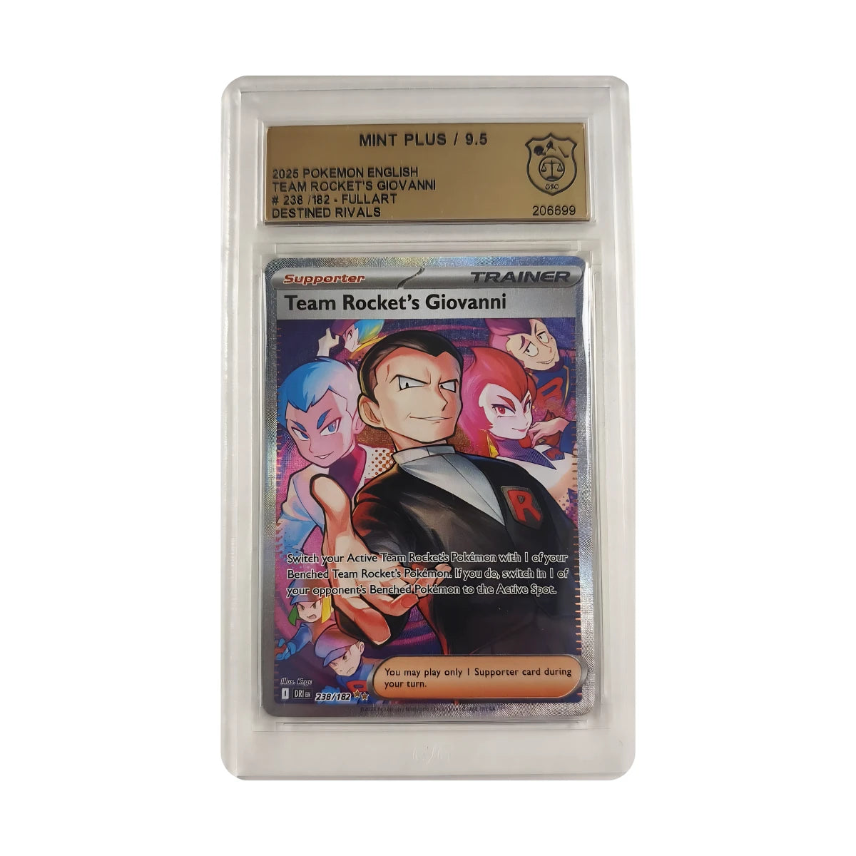 Pokémon - Team Rocket's Giovanni Full Art #238/182 (Destined Rivals) – GSG 9.5 Mint Plus