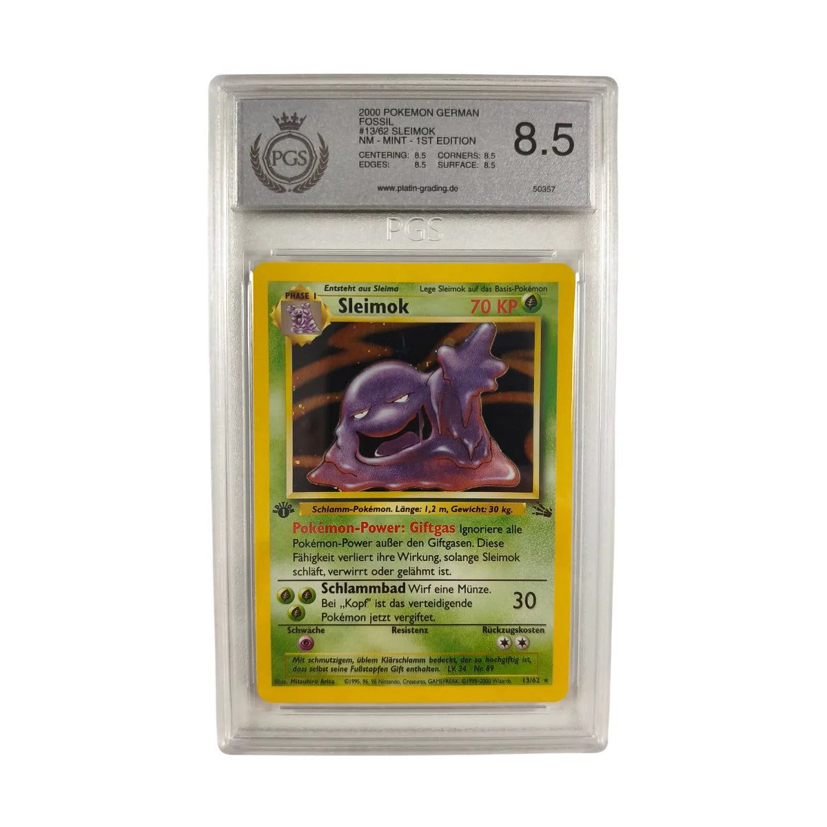 Pokémon - Sleimok Holo #13/62 1st Edition (Fossil) – PGS 8.5 NM-Mint