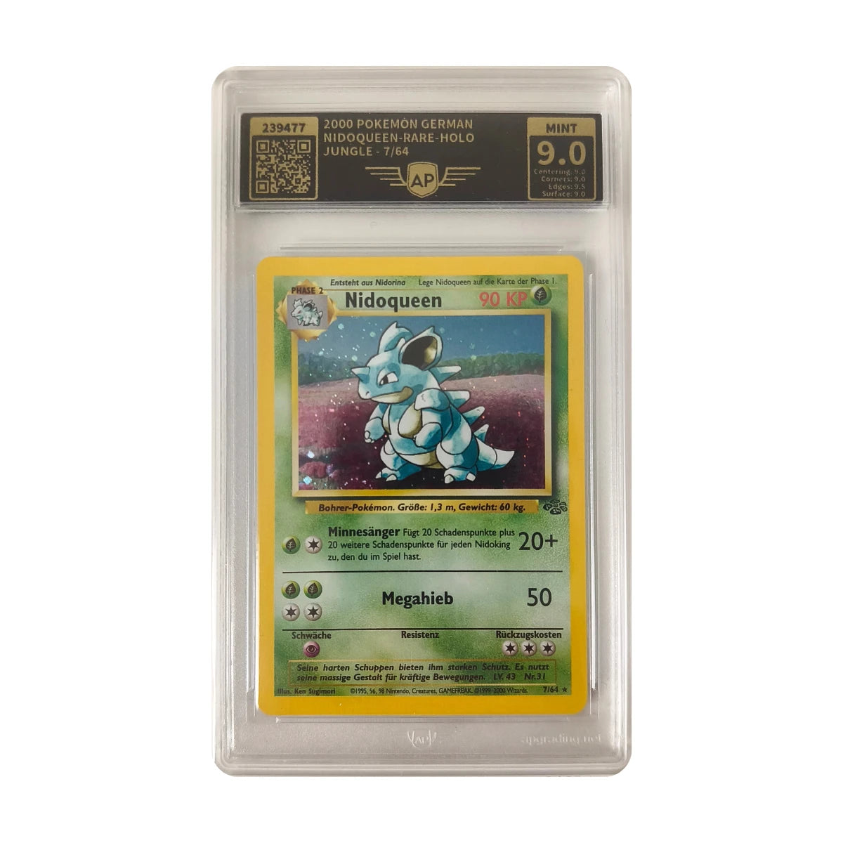 Pokémon - Nidoqueen Rare Holo #7/64 (Jungle) – AP Grading 9 Mint