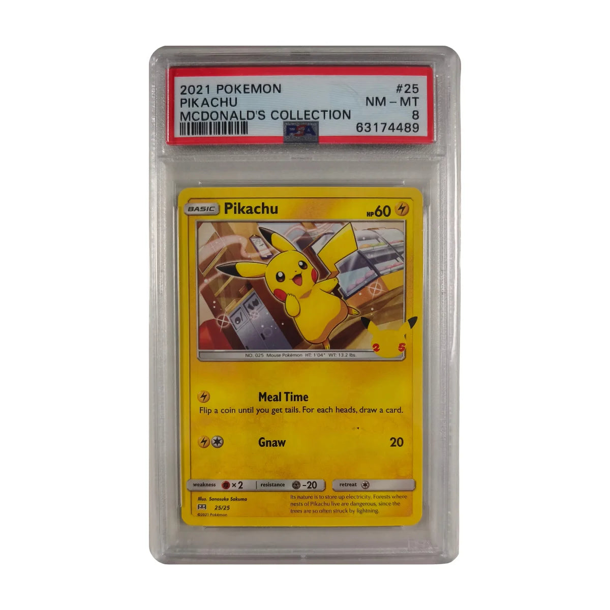 Pokémon - Pikachu Holo #25/25 (McDonald's Collection) – PSA 8 NM-MT