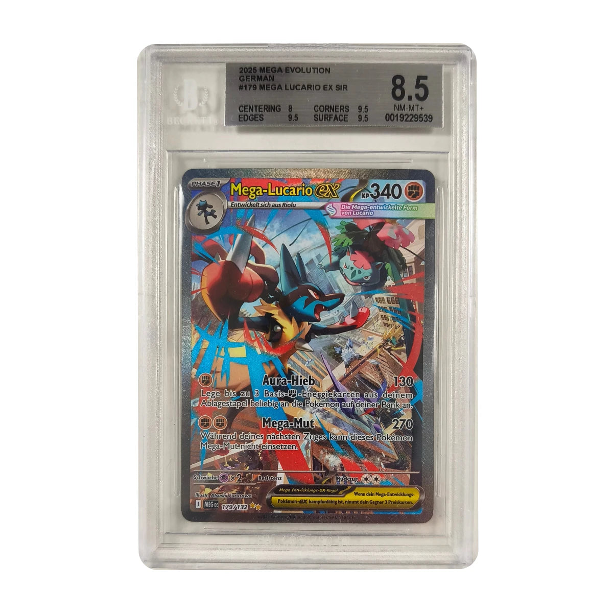 Pokémon - Mega-Lucario ex SIR #179/132 (Mega Evolution) – BGS 8.5 NM-MT+