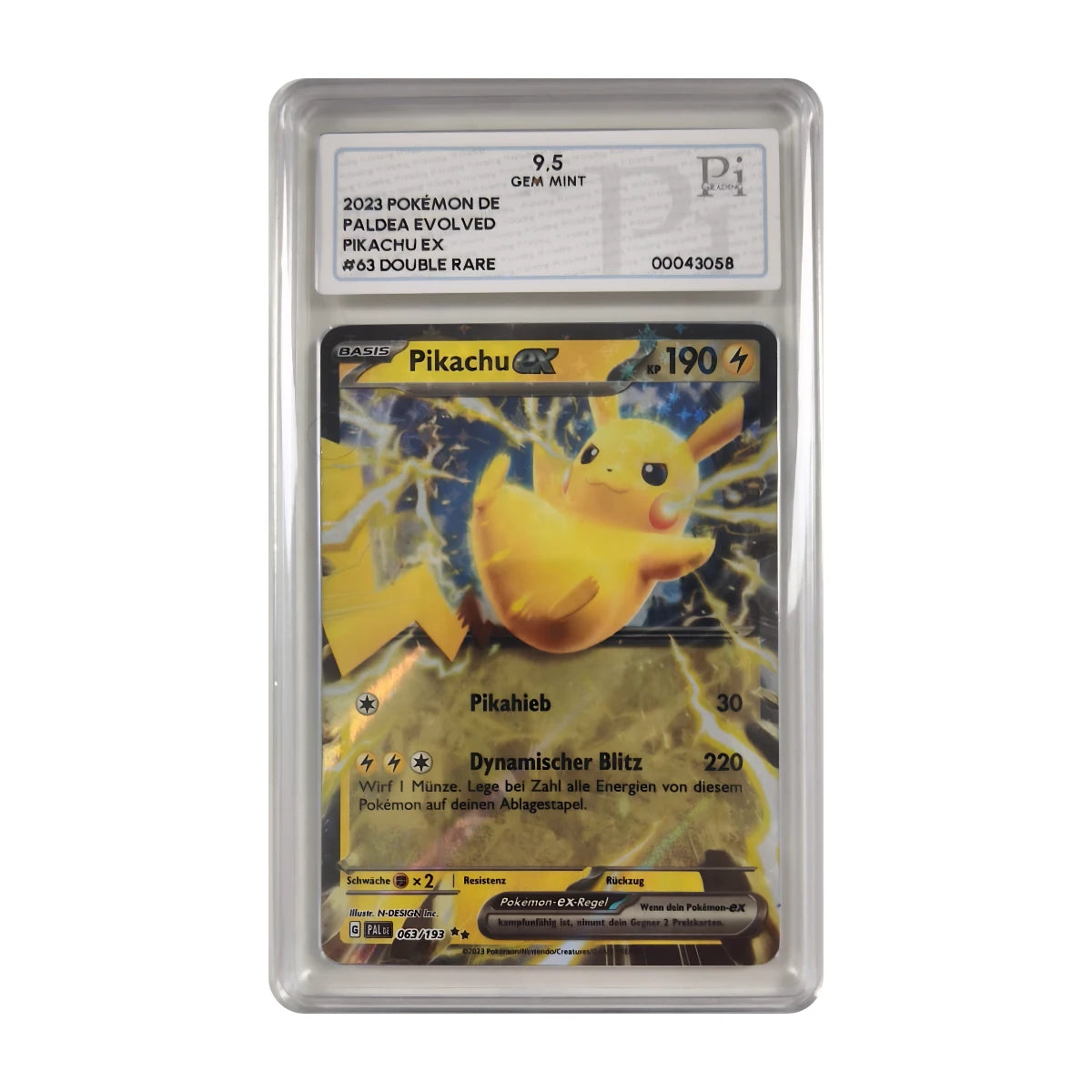 Pokémon - Pikachu ex #063/193 (Entwicklungen in Paldea) – PI 9.5 Gem Mint