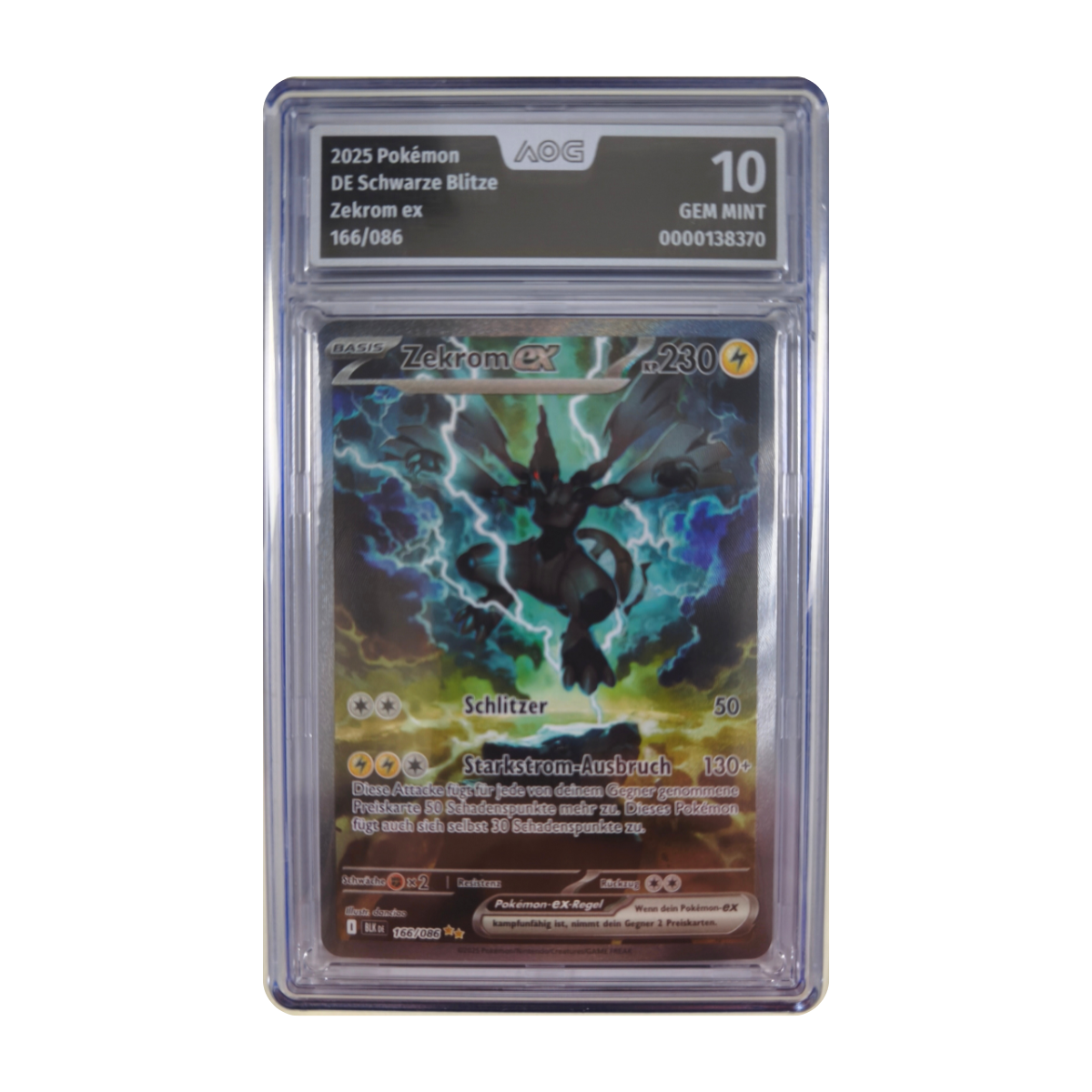 Pokémon - Zekrom ex SIR #166/086 (Schwarze Blitze) – AOG 10 Gem Mint
