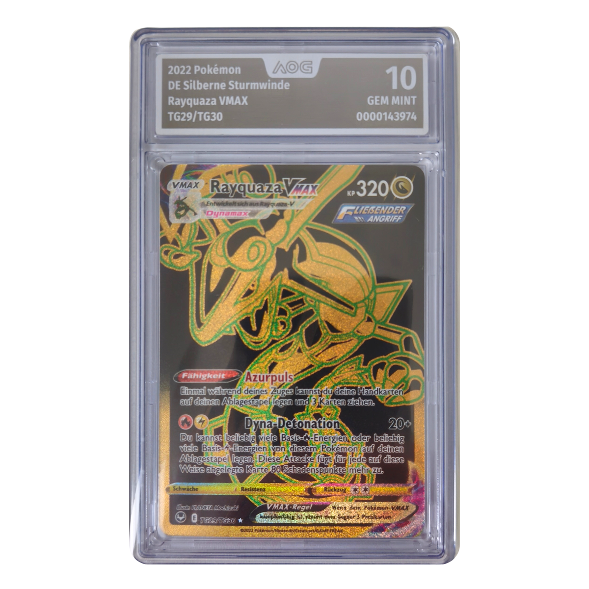 Pokémon - Rayquaza VMAX TG29/TG30 (Silberne Sturmwinde) – AOG 10 Gem Mint