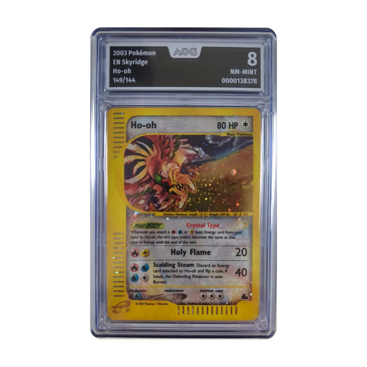 Pokémon - Ho-oh Crystal Holo #149/144 (Skyridge) – AOG 8 NM-Mint
