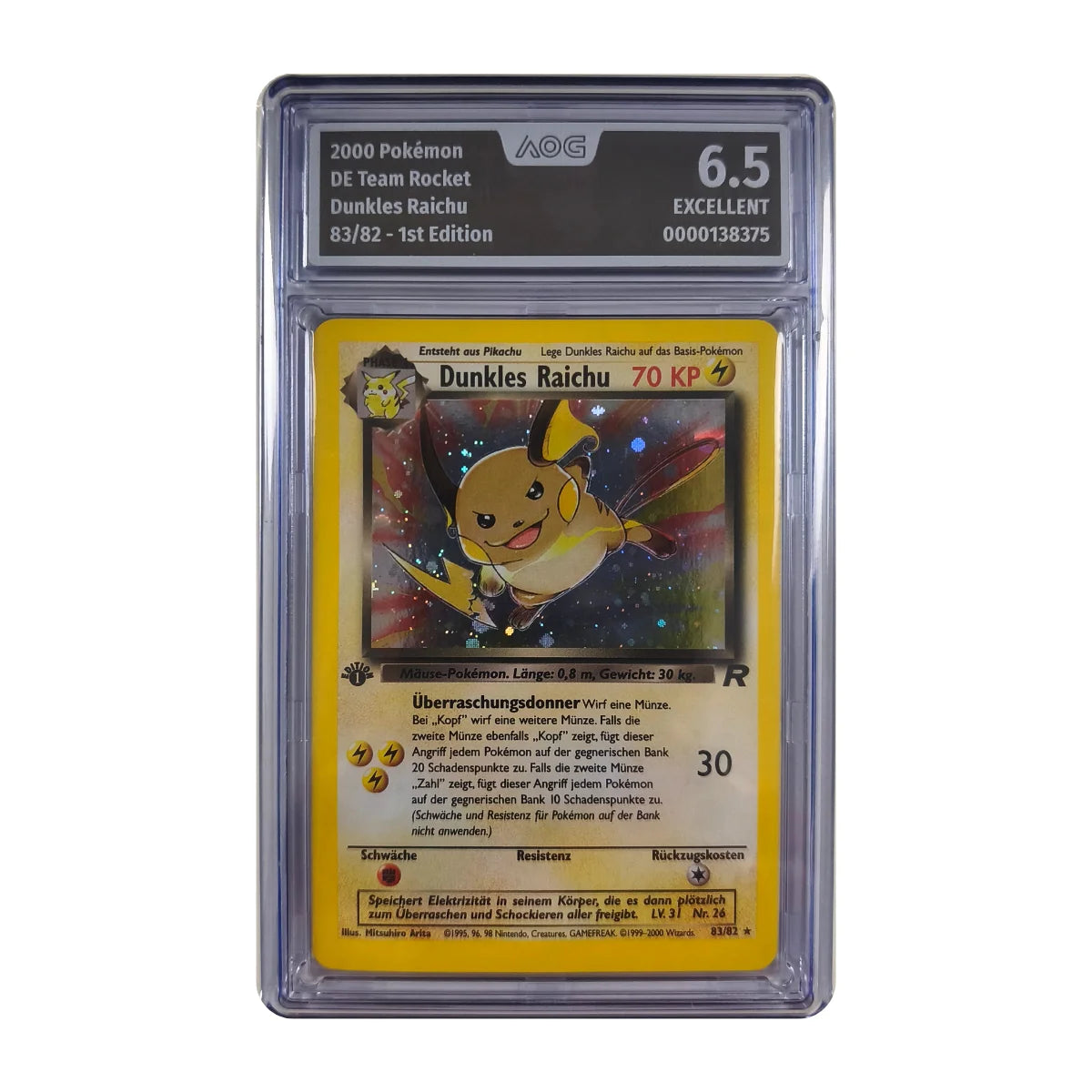 Pokémon - Dark Raichu Holo #83/82 1st Edition (Team Rocket) – AOG 6.5 Excellent