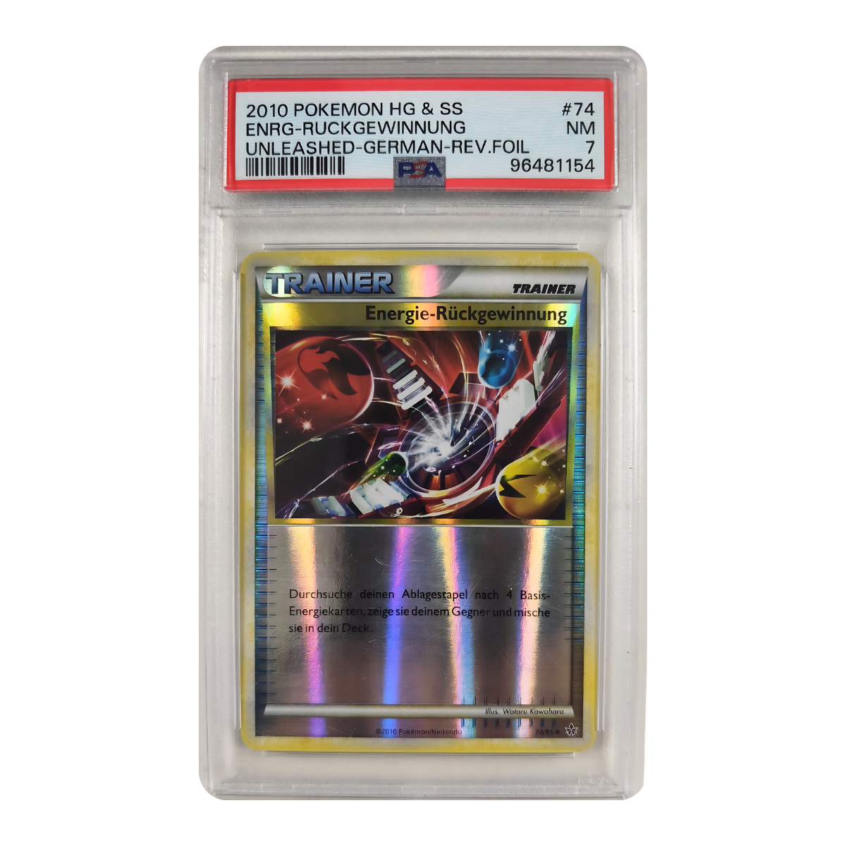 Pokémon - Energy Retrieval Reverse Foil #74/95 (Entfesselt) – PSA 7 Near Mint