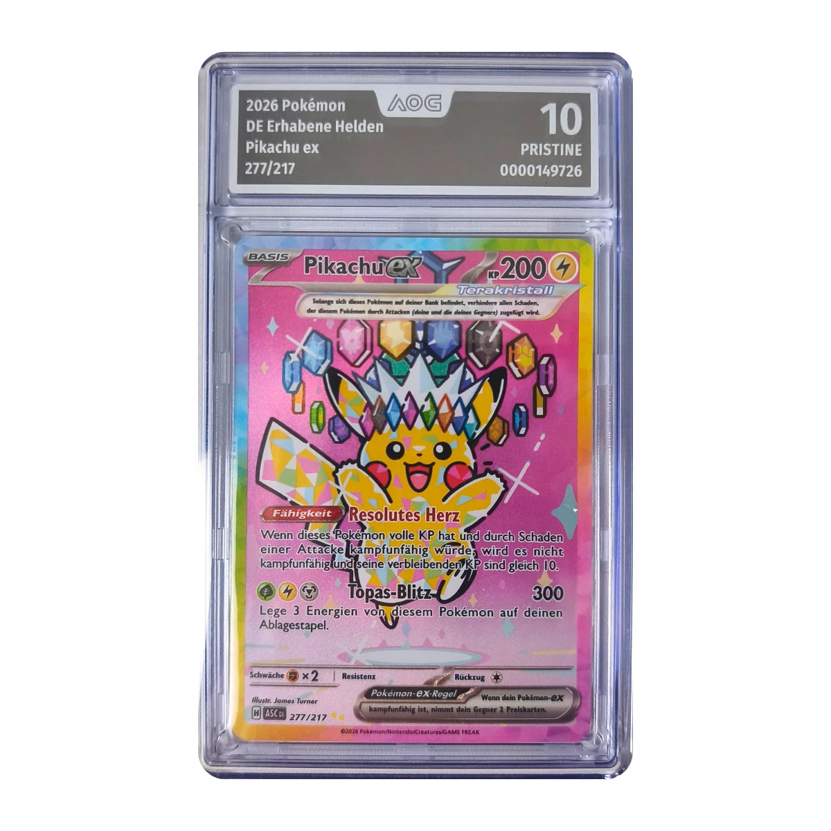 Pokémon - Pikachu ex #277/217 (Majestic Heroes) – AOG 10 Pristine