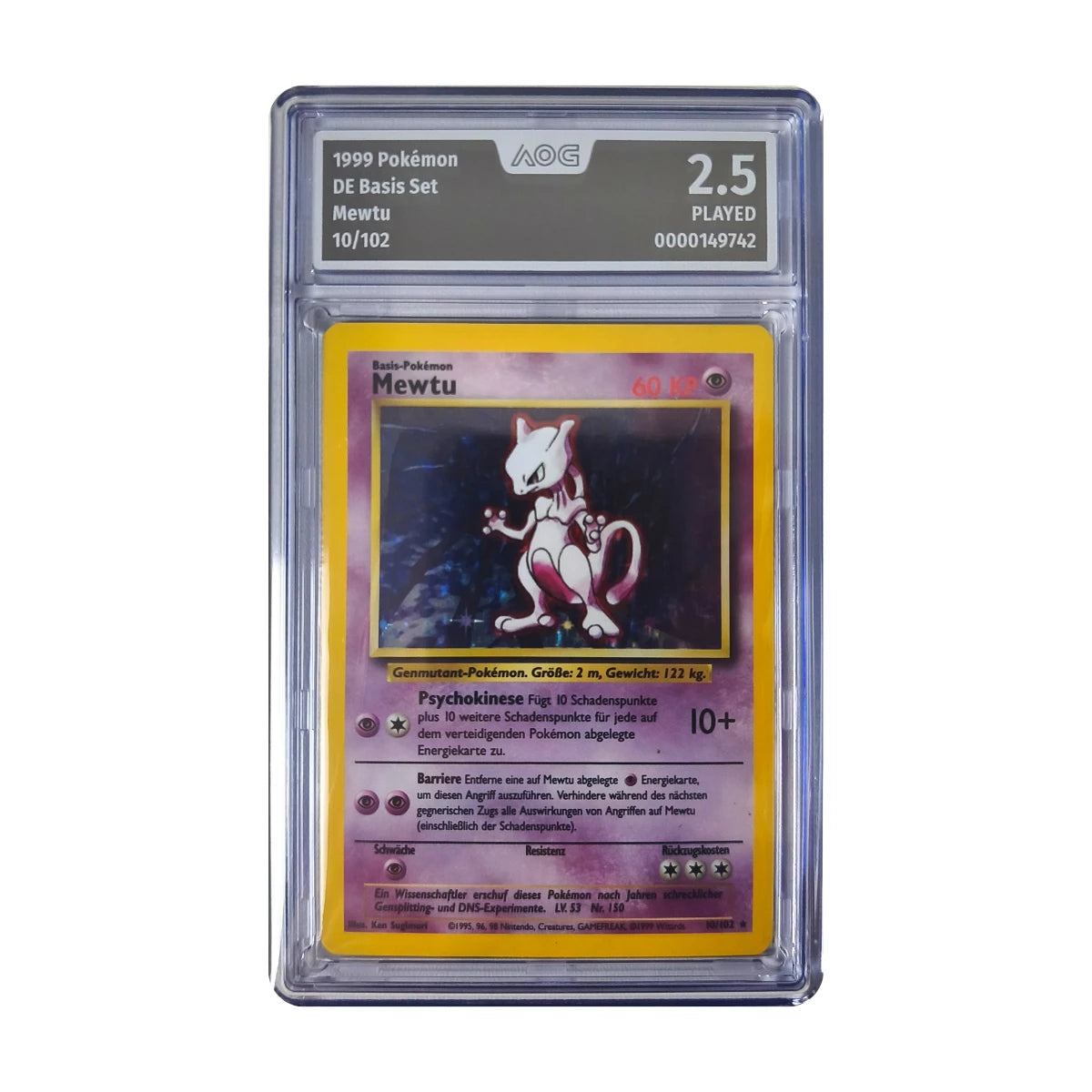 Pokémon - Mewtwo Holo #10/102 (Basis Set) – AOG 2.5 Played
