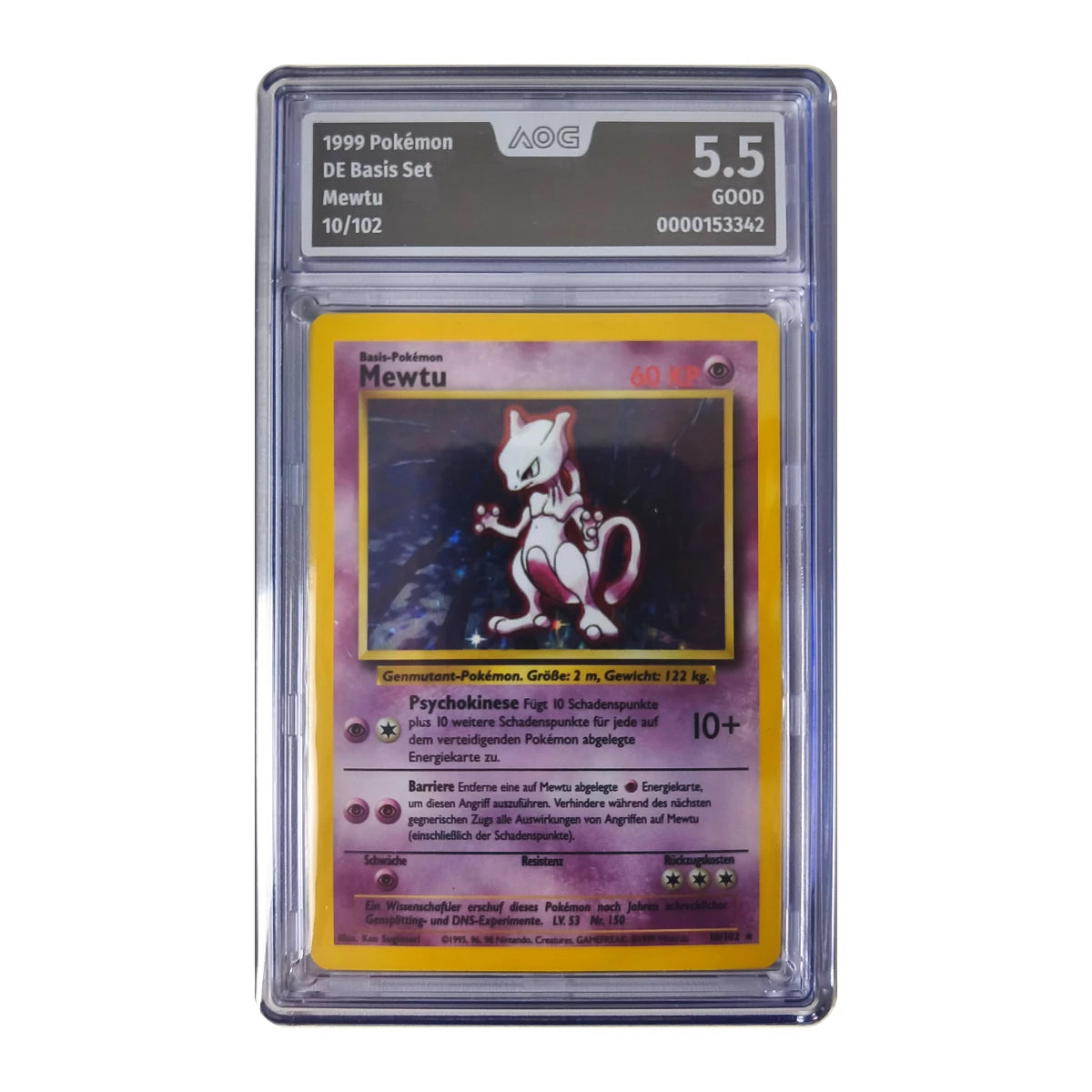 Pokémon - Mewtwo Holo #10/102 (Basis Set) – AOG 5.5 Good