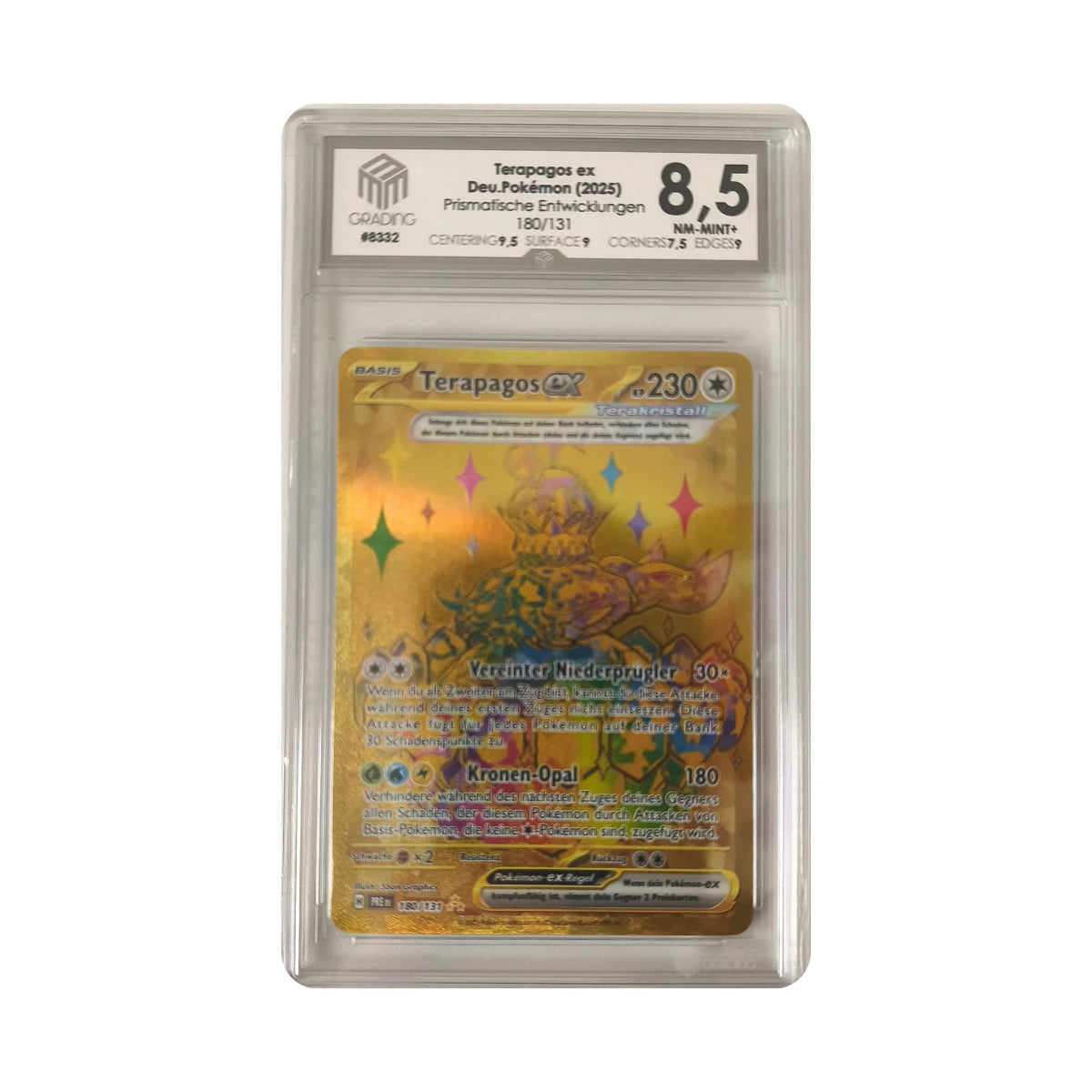 Pokémon - Terapagos ex Gold Rare #180/131 (Prismatische Entwicklungen) – M3G 8.5 NM-Mint+