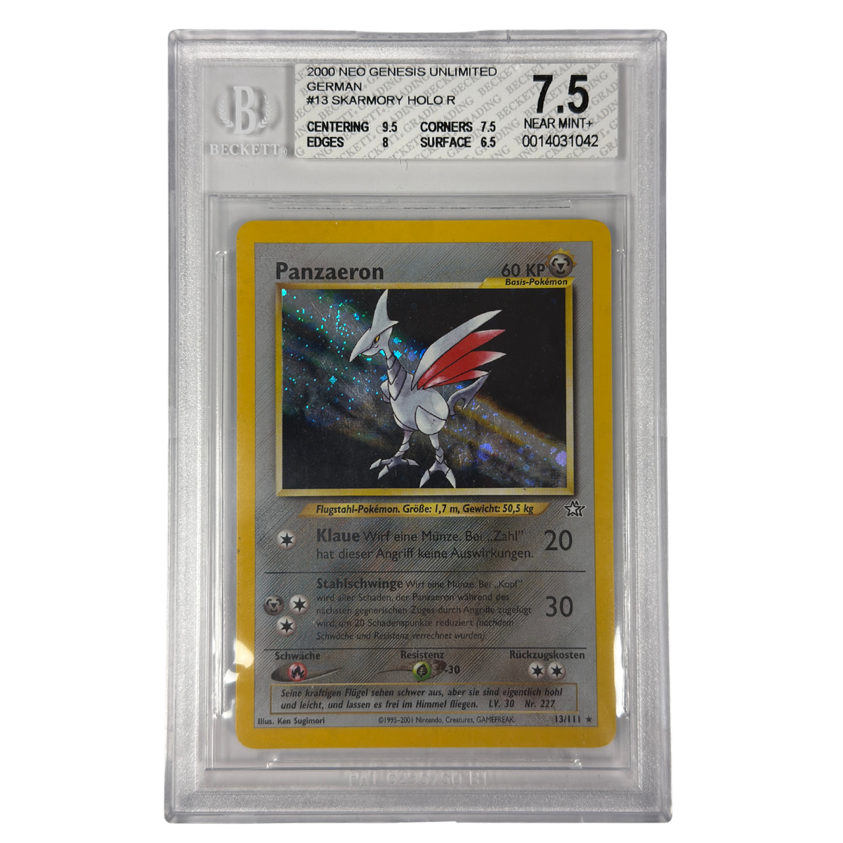 Pokémon - Pidgeot Holo #13/111 (Neo Genesis Unlimited) – BGS 7.5 Near Mint+