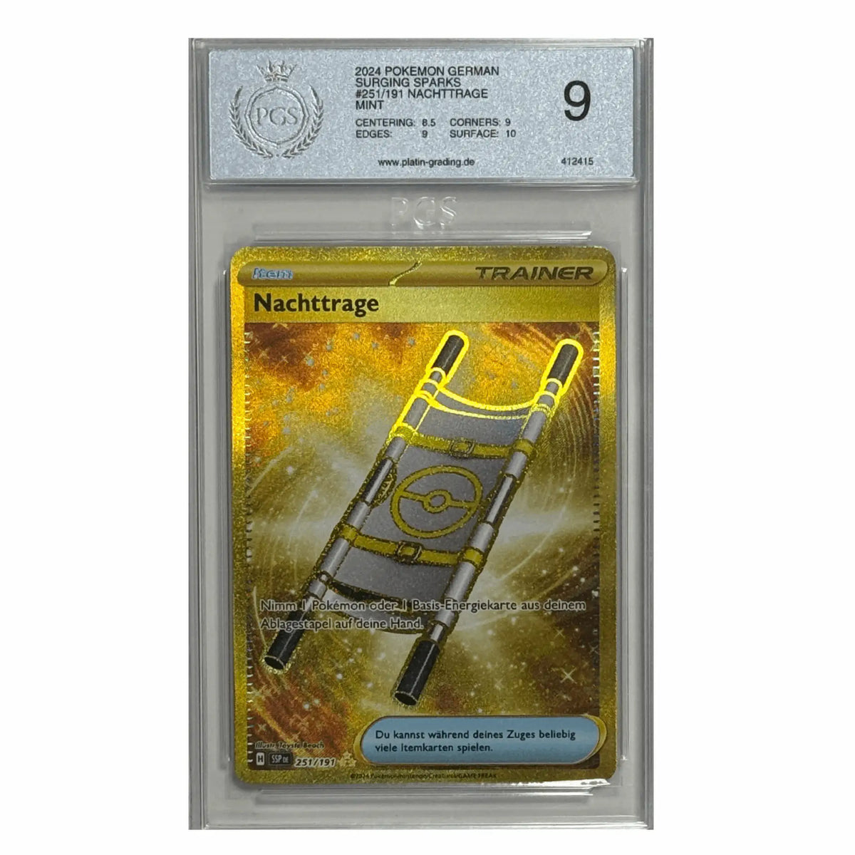 Pokémon - Nachttrage Gold #251 (Surging Sparks) – PCS 9 Mint