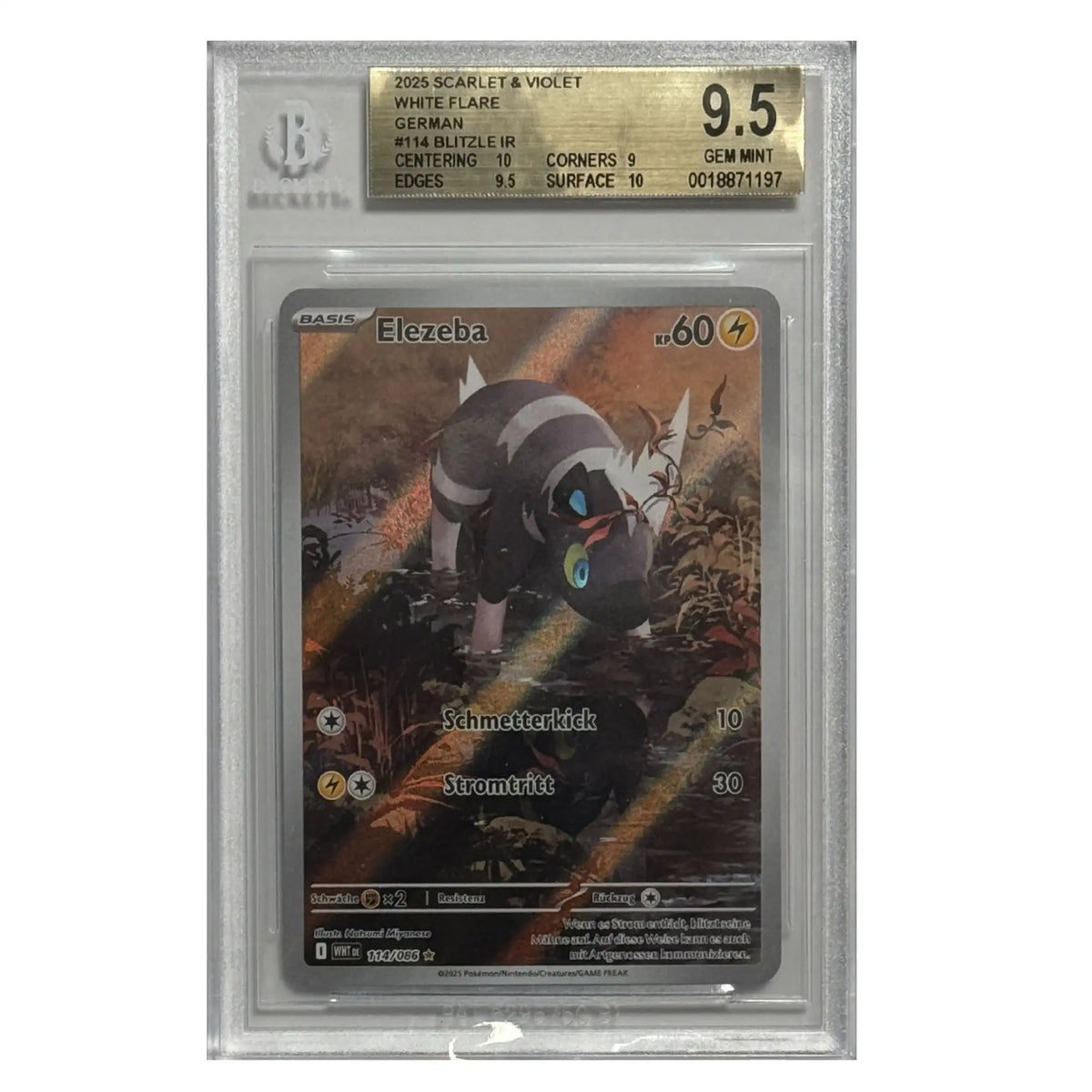 Pokémon – Elezeba IR #114 (White Flare) – BGS 9.5 GEM MINT