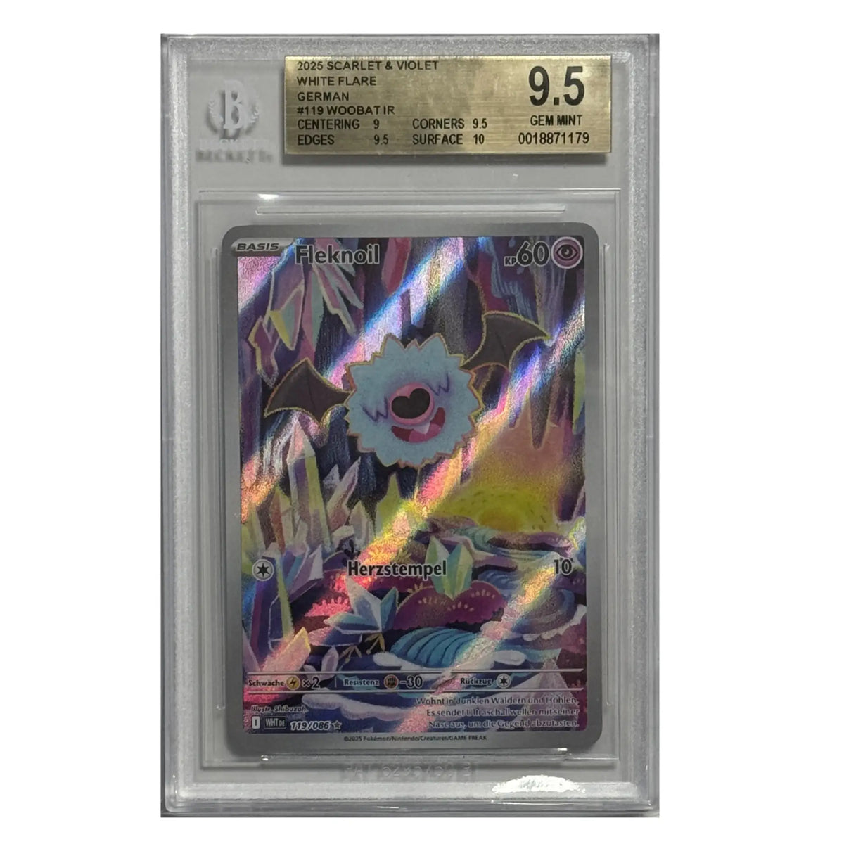 Pokémon – Fleknoil IR #119 (White Flare) – BGS 9.5 GEM MINT