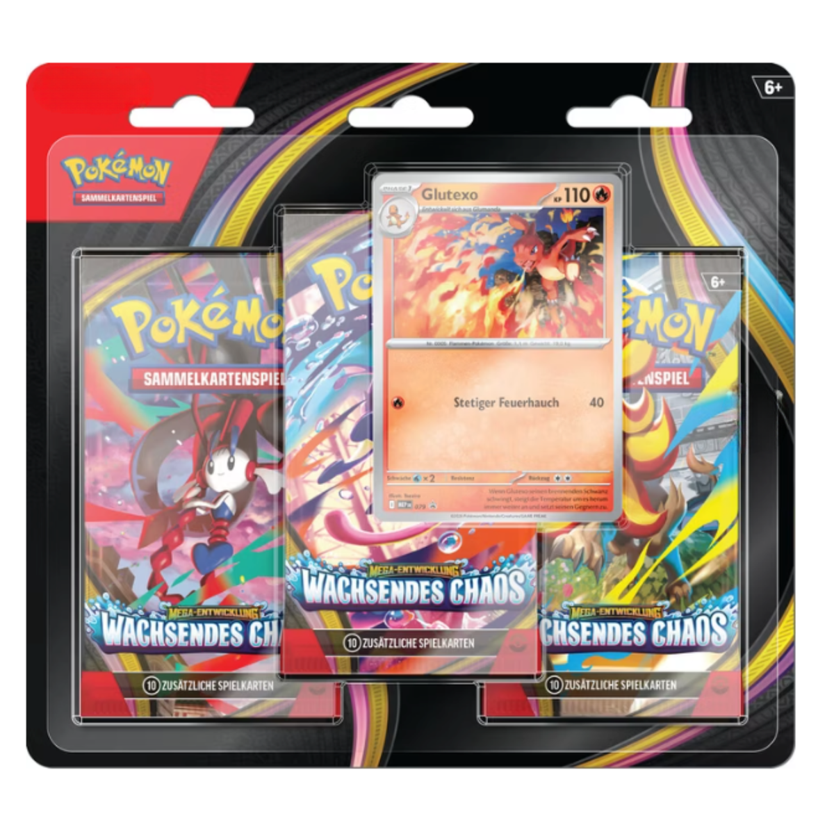 Pokémon - Mega-Entwicklung: Wachsendes Chaos 3-Pack Blister Glutexo - DE