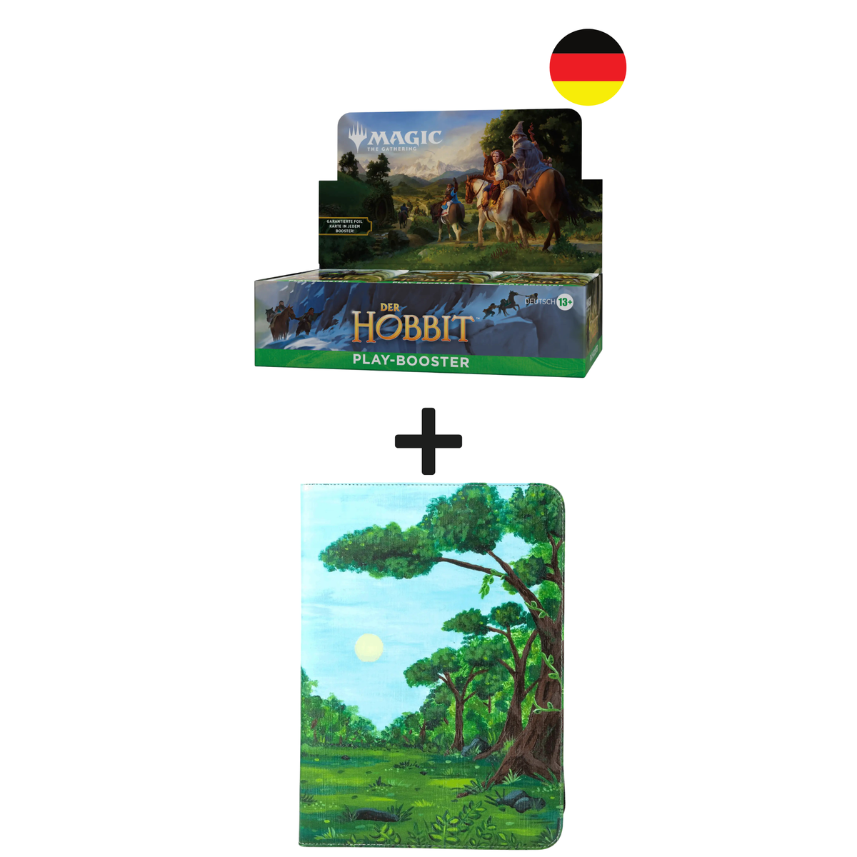 MTG The Hobbit Play Booster Box German + Forest Zip Binder Bundle