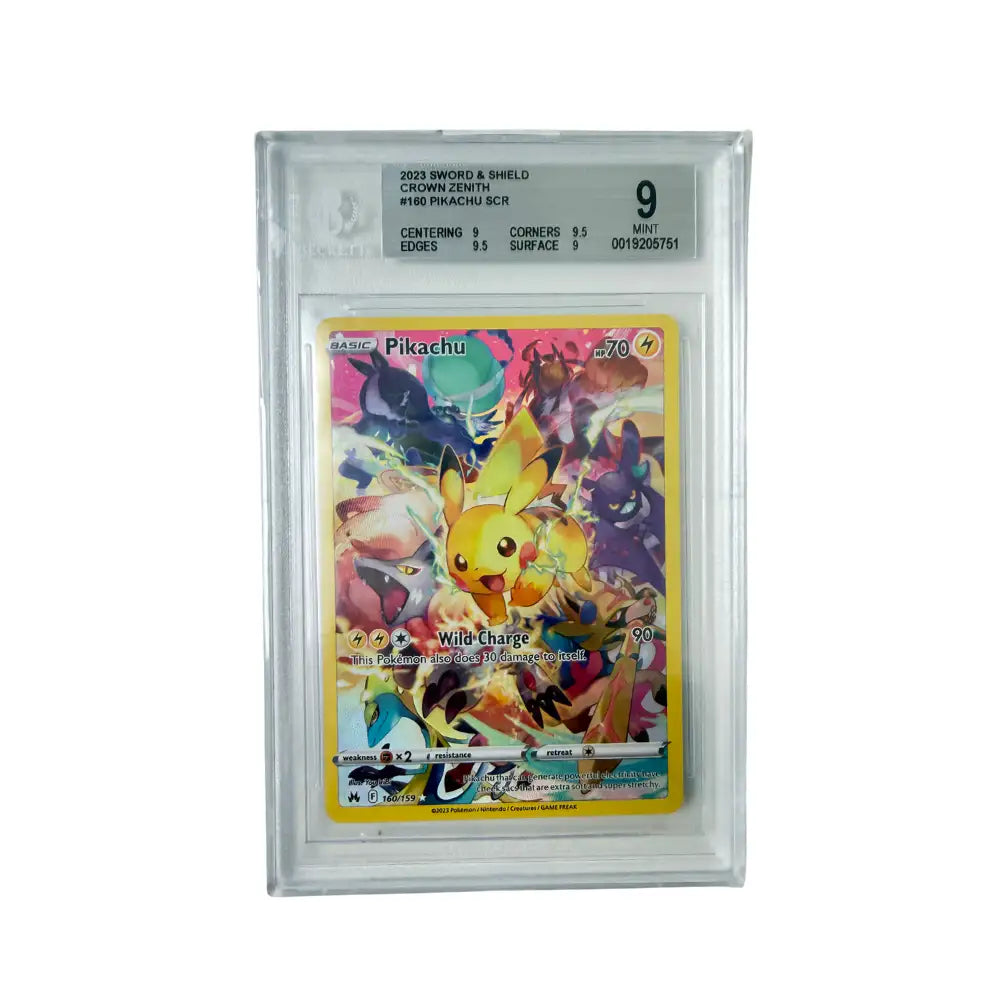 Pokémon - Pikachu #160/159 (Crown Zenith Secret Rare) – Beckett 9 Mint