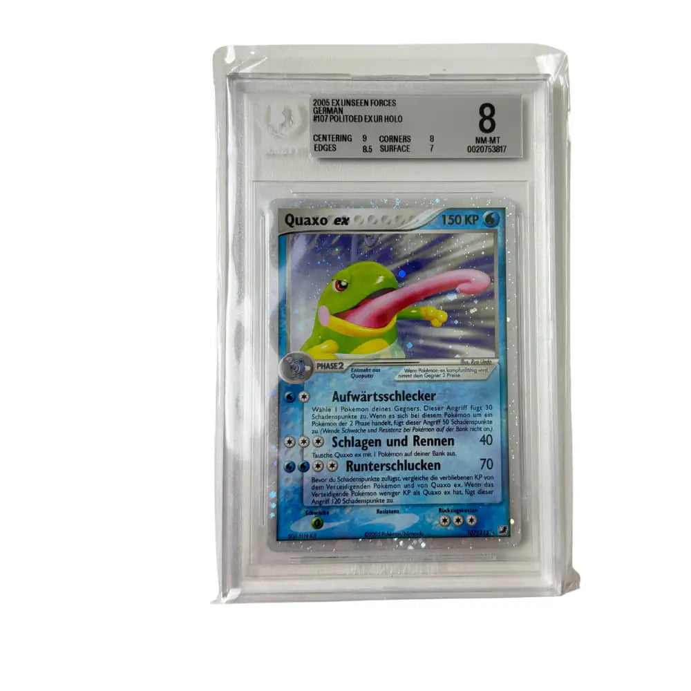 Pokémon - Quaxo ex #107/115 (EX Unseen Forces Holo) – Beckett 8 NM-MT